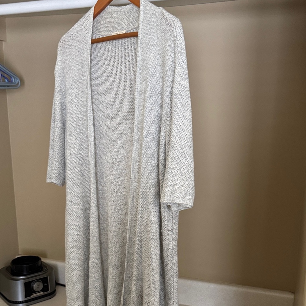 Eileen Fisher Light Gray Open Front Cardigan - Picture 2 of 5